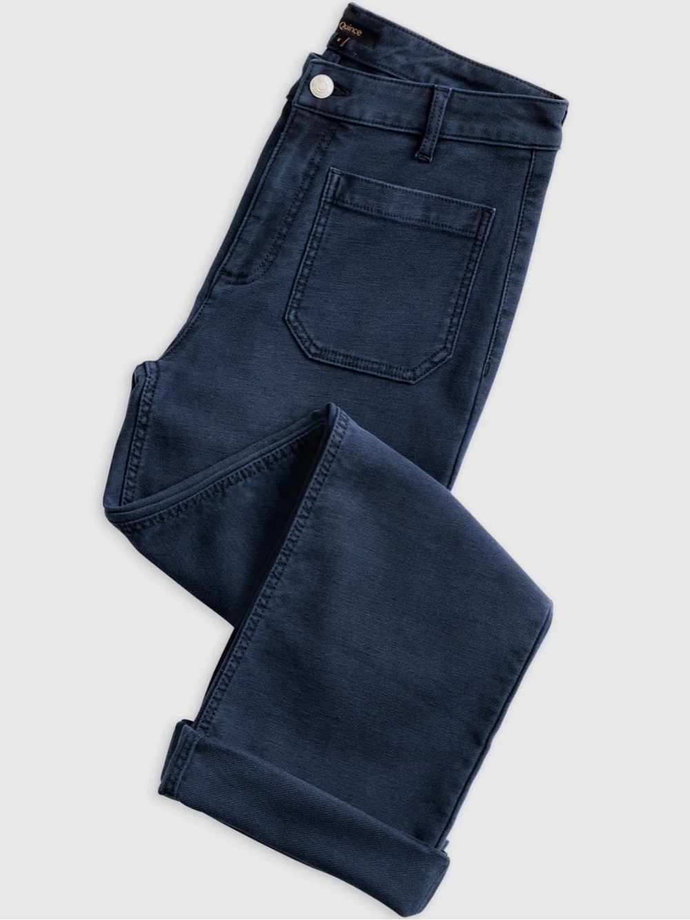 Quince Navy French Terry Wide-Leg Pants - Picture 3 of 11